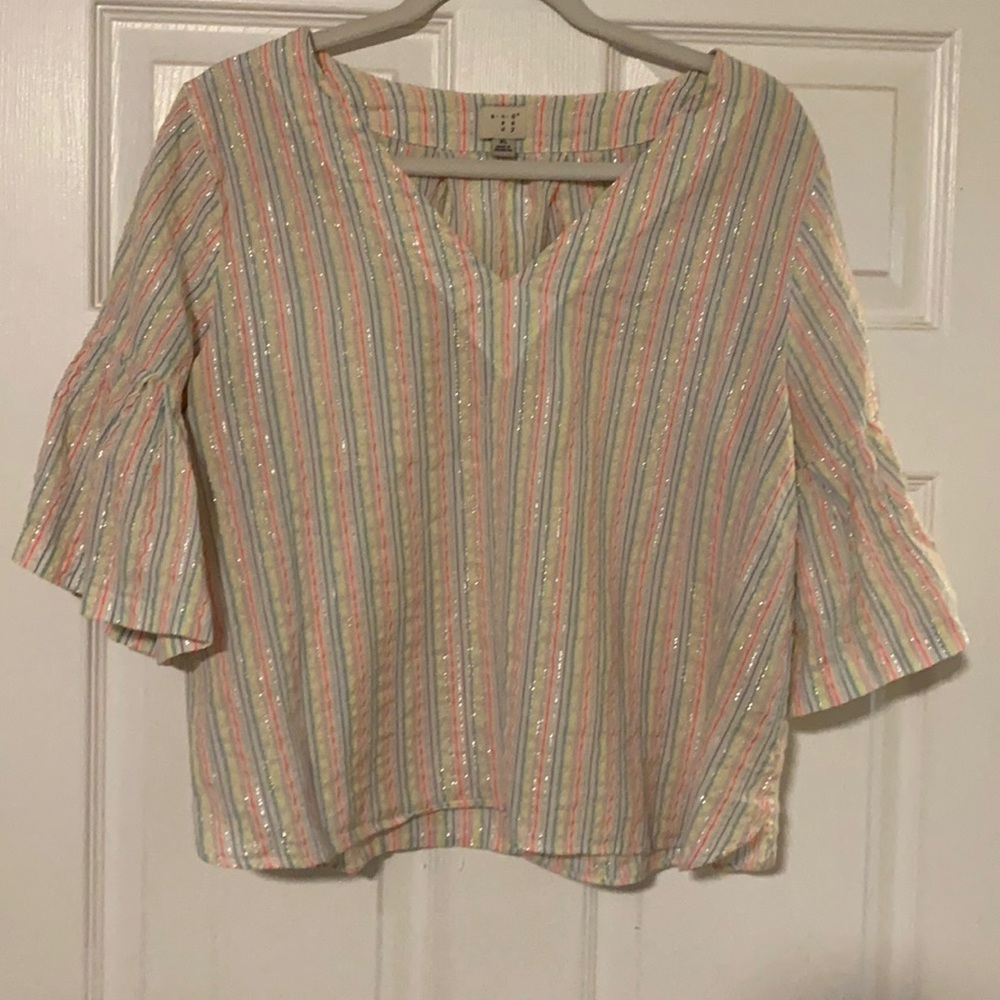 A New Day Ruffle Sleeve Top